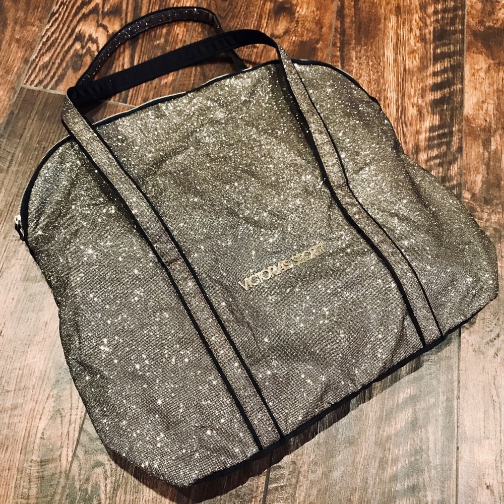 Victoria’s Secret Gold Metallic Glitter Tote Bag